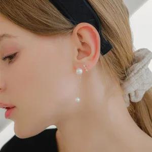 제이로렌 14K 체인 진주 금귀걸이 G0263