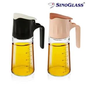 유리 오일병500ml (블랙+핑크) 기름 식초 양념 소스통