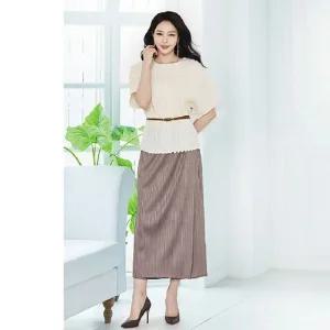 [플라이플리츠]플리츠 럭스 블라우스 +벨트