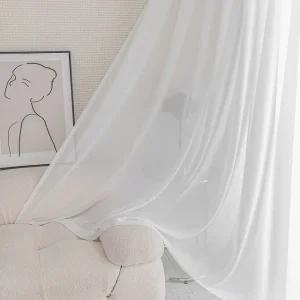 뷰하우스 한지 화이트 쉬폰커튼 특대형