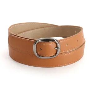 사각라운드버클 여성 은장 청바지 정장바지 데일리벨트 TU-WBT-0615-카멜