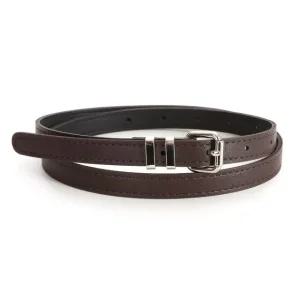 은장 버클 2 Loop 원피스 정장바지 가디건 슬림벨트 TU-WBT-0612-다크브라운