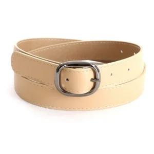 사각라운드버클 여성 은장 청바지 정장바지 데일리벨트 TU-WBT-0615-베이지