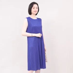 애비뉴투지 엄마옷 망고 플리츠 라운드 여름 민소매 나시 롱 원피스 K04368