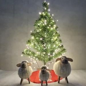 (색상 트리+밧데리지네전구100P+원목기차+스커트)크리스마스트리세트 밧데리 지네전구100P 트리장식 소품인