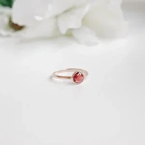 [오팔하우스]925Silver 가넷 물방울 반지 OPNBR14204