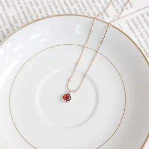 [오팔하우스]925Silver 가넷 물방울 목걸이 OPNBN14204