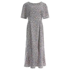 [여름바캉스룩완성]여성 스퀘어 넥 스트랩 반팔 롱 원피스 PIC-WDR-1397-블루