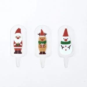 ( )크리스마스 미니 케이크 머핀 토퍼 산타 3종셋트 3개