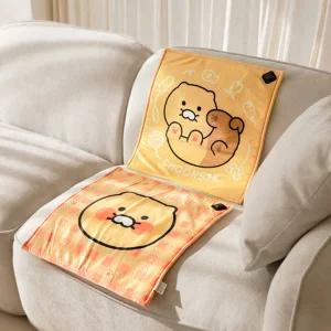 kk 카카오프렌즈 춘식이 온열 방석 약 45x45cm 극세사 재질 간편한 원버튼 조작 3단계 온도 설정 기능