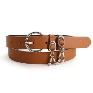 여성 정장바지 원피스용 포인트 버클장식 벨트 TU-WBT-0616-카멜