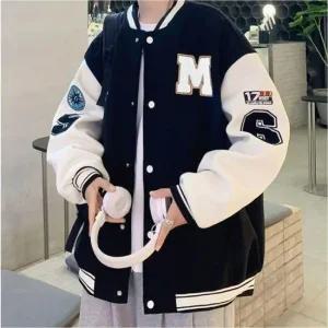 [라일리의류] Rly 남성 오버핏 야구점퍼 항공 대학생 과잠바 아우터  43643007)