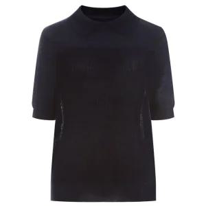 솔리드 여성 카라  레귤럿 반팔 니트 티 21DS-WKN-1436-네이비