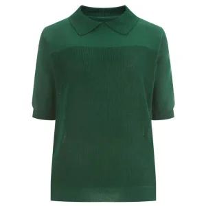 솔리드 여성 카라  레귤럿 반팔 니트 티 21DS-WKN-1436-그린