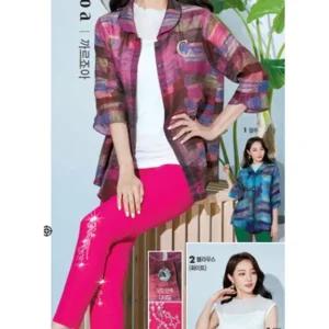 망사시스루민소매블라우스