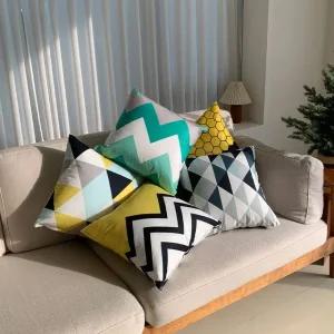 러프 소파 쿠션(솜포함) 45x45 컬러풀데이 4P 세트