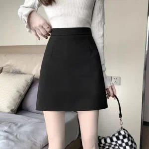 모직스커트 하이웨스트 겨울 A라인 치마 기본
