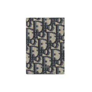 디올 오블리크 자카드 2단 카드지갑 베이지 블랙 2ESCH138YSEH05E