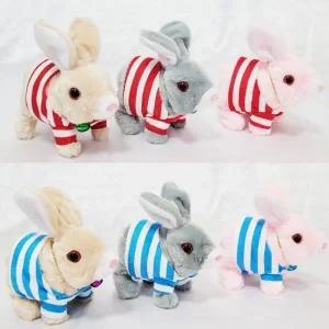 줄무늬옷 움직이는 토끼인형 레빗 버니 장난감 동물로봇 작동완구 애완동물 어린이날선물 크리스마스선물