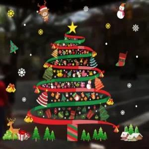 크리스마스 인테리어 눈꽃 트리 유리 창문 윈도우 스티커