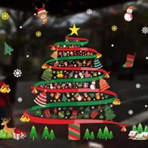 인테리어 트리 크리스마스 윈도우 유리 창문 장식 스티커