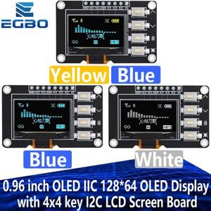 110PCS EGBO 0.96 인치 OLED IIC 흰색 노란색 파란색 Arduino용 4x4 키 I2C SSD1315 LCD 스크린 보드가  12