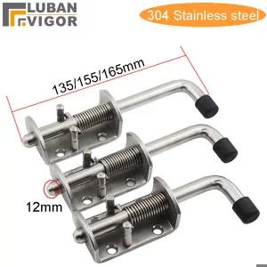 헤비 듀티 스테인리스 스틸 스프링 장착 도어 볼트 래치 잠금 장치 12x135 155 165mm 캐비닛 도어 창고 테