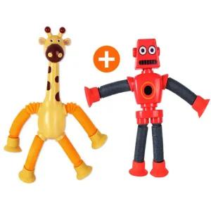 2개세트 LED 불빛 기린 팝튜브 로봇 장난감 파이프 감각놀이