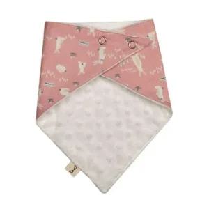 순면 극세사 스노우빕 핑크토끼 턱받이 아기 스카프빕