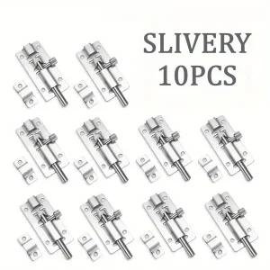 10PCS 및 내구성 도어 액세서리 잠금 타워 슬라이딩 도어 볼트 작은 사각형 2 인치 스테인레스 스틸 볼트