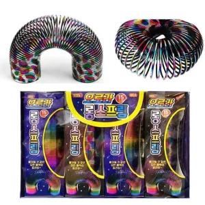 매직 통통튀는 오로라 롱 스프링 X8개 무지개링 완구 매직링 칼라링 용수철장난감 보드게임 단체선물