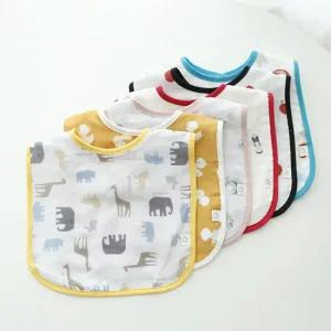 꿈두부 패턴거즈 턱받이 6종세트 아기 초기이유식 준비물 침받이