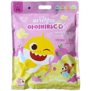 핑크퐁 아기상어 아이비타C·D +아연 1000정(복숭아맛)/키즈비타민/유아캐릭터캔디