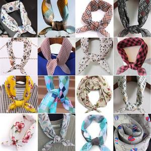 국산 순면 쁘띠 스카프 손수건 여성 여름 여행용 등산용 사각 머플러 단체선물