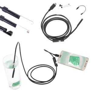 밝기 조절 LED 핸드폰 내시경 1개 내시 카메라 배관 하수구 탐지용 코너 거울 5미터