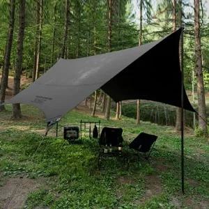 카즈미 헥사타프 캠핑 차광막 텐트 그늘막 타프 블랙