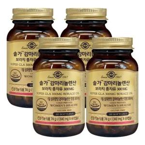 솔가 감마리놀렌산 보라지 종자유 300mg 1300mgX60캡슐X4개