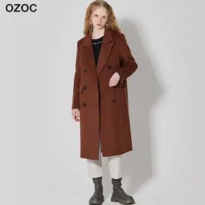 오조크 클래식 울 블렌드 더블 롱 코트