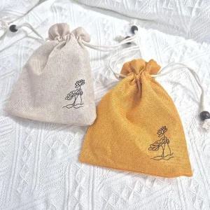 [피커]연꽃 복주머니 소품샵 린넨파우치 파우치 16X13.5CM