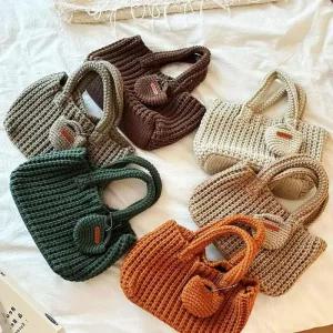 [피커]토트백 뜨개 코인 겨울뜨개가방 니트가방