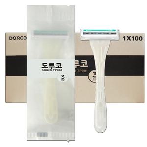 도루코 3중날 터치3 포장 면도기 100개 휴대용 일회용 여행용 업소용