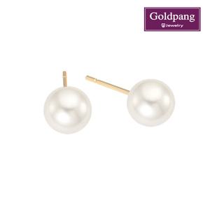 [골드팡]14kGold 화이트 크리스탈 진주 6mm 귀걸이::