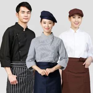 반팔 칠부 긴팔 조리복 쉐프복 주방 유니폼