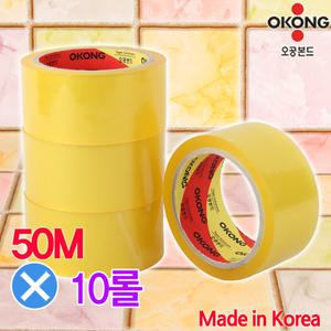 오공본드 국내산 OPP아크릴 투명 박스테이프 50M 10롤 65mic 중포장용