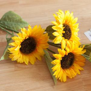 해바라기 조화 5대 가지 103cm 인테리어 꽃 장식 소품 금전화 풍수