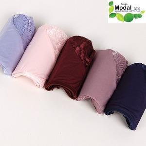 필굿 부인용 모달 맥시 삼각 팬티 세트 레이스누디(5매) 엄마팬티 빅사이즈 속옷