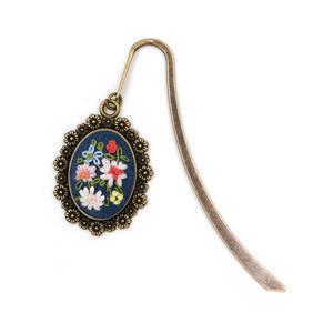 들꽃리스 타원 책갈피/ 프랑스자수 악세사리만들기 MF187