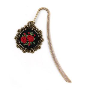 들꽃리스 원형 책갈피/ 프랑스자수 MF188