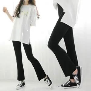 F~4XL 빅사이즈 부츠컷 레깅스 팬츠 요가복 홈웨어 밴딩 컷팅 쫄 바지 레이온 스판