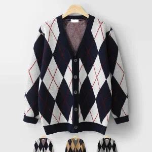 아가일 와이넥 니트가디건 (MDCD155JS)